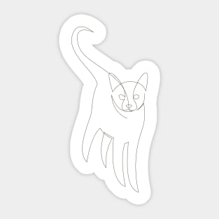 Cat One Line Drawing Sticker